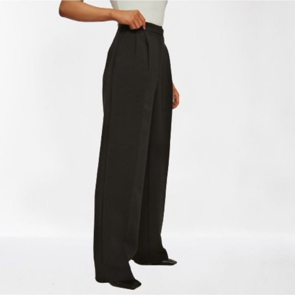 Briggs New York Pants - Vintage Briggs New York High Waisted Pleated Wide Leg Black Trousers